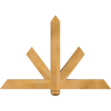 Ekena Millwork Kennewick Rough Sawn Timber Gable Bracket, Western Red Cedar, 48"W x 32"H x 4"D x 4"F, 16/12 Pitch GBW048X32X0404KEN00RWR